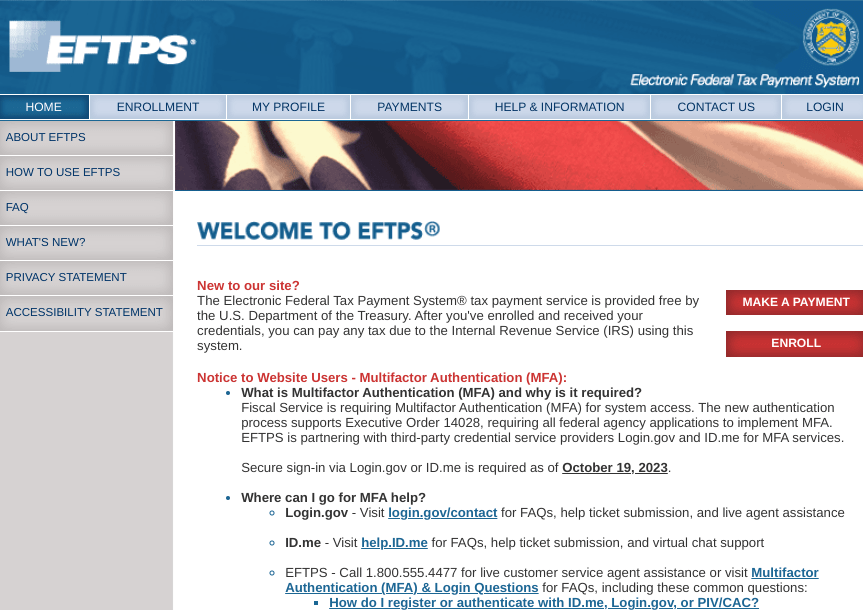 EFTPS login