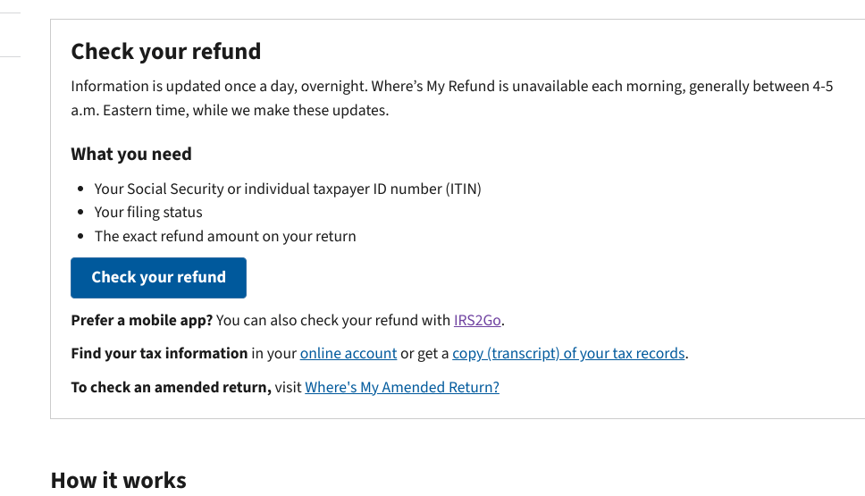 check your refund irs-min